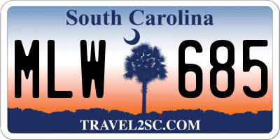 SC license plate MLW685
