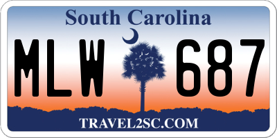 SC license plate MLW687