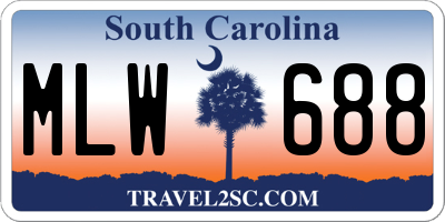 SC license plate MLW688