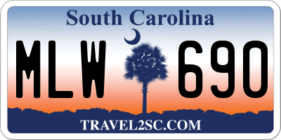 SC license plate MLW690