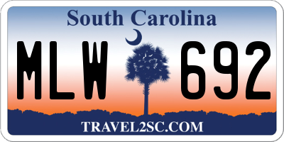 SC license plate MLW692