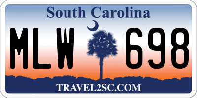 SC license plate MLW698