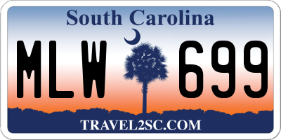 SC license plate MLW699