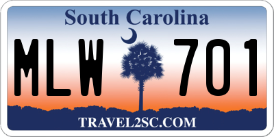 SC license plate MLW701