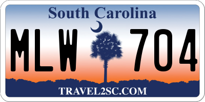 SC license plate MLW704