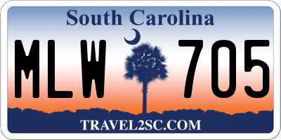 SC license plate MLW705