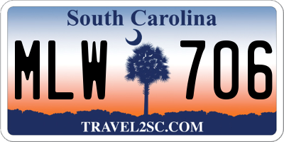 SC license plate MLW706