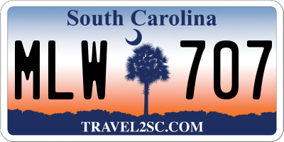 SC license plate MLW707