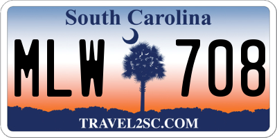 SC license plate MLW708