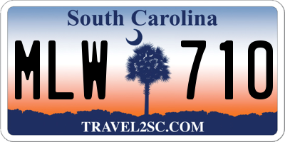 SC license plate MLW710