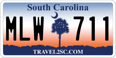 SC license plate MLW711