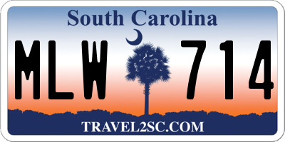 SC license plate MLW714