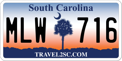 SC license plate MLW716
