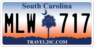 SC license plate MLW717