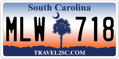 SC license plate MLW718