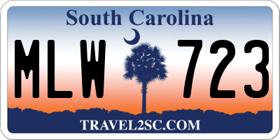 SC license plate MLW723