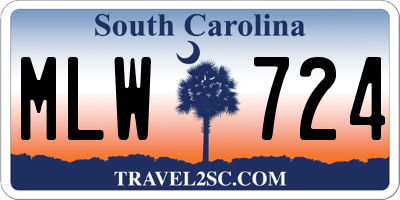 SC license plate MLW724