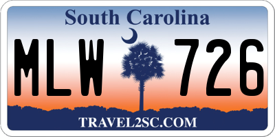 SC license plate MLW726