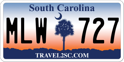 SC license plate MLW727