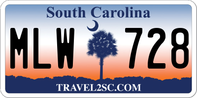 SC license plate MLW728