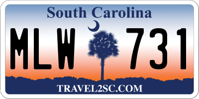 SC license plate MLW731