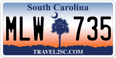 SC license plate MLW735