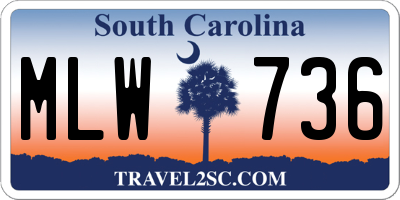 SC license plate MLW736