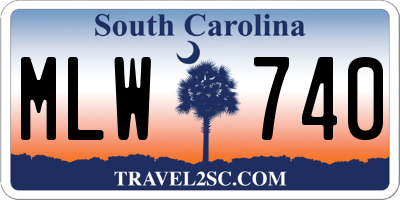 SC license plate MLW740