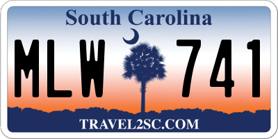 SC license plate MLW741