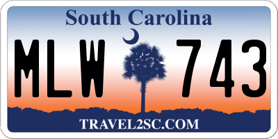 SC license plate MLW743
