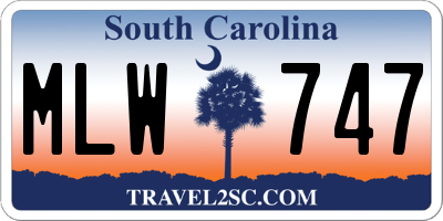 SC license plate MLW747