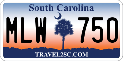 SC license plate MLW750