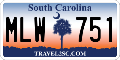 SC license plate MLW751