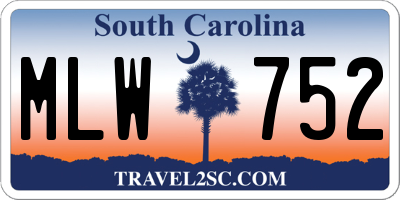 SC license plate MLW752