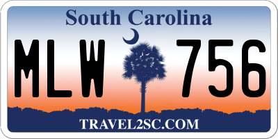 SC license plate MLW756