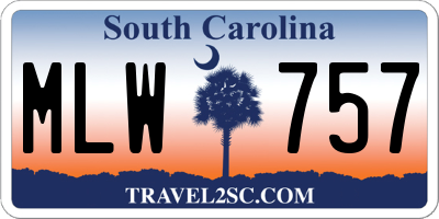 SC license plate MLW757