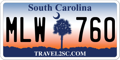 SC license plate MLW760