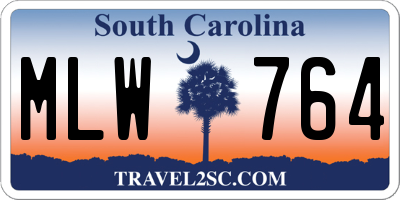 SC license plate MLW764