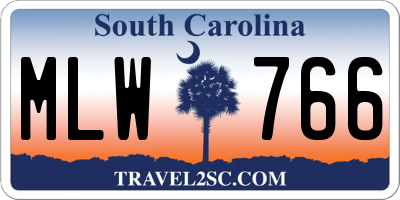 SC license plate MLW766