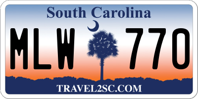 SC license plate MLW770