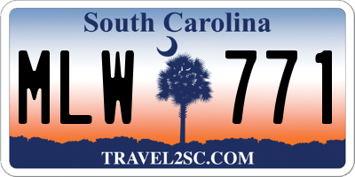 SC license plate MLW771