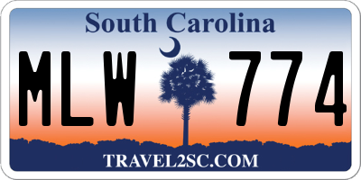 SC license plate MLW774