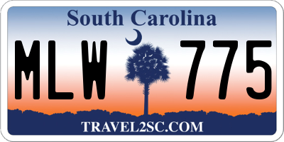 SC license plate MLW775