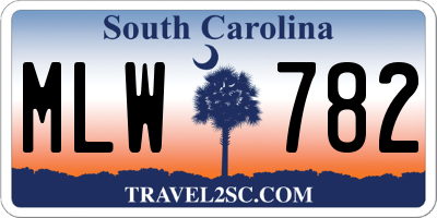 SC license plate MLW782