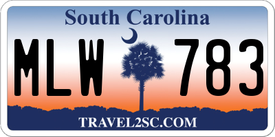 SC license plate MLW783