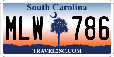 SC license plate MLW786