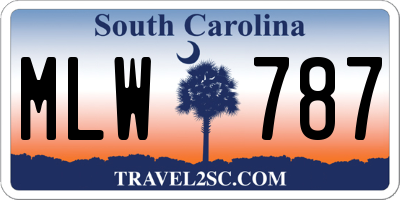 SC license plate MLW787