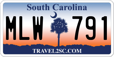 SC license plate MLW791