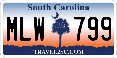 SC license plate MLW799