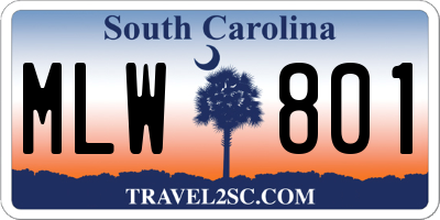SC license plate MLW801